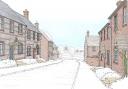 Proposed street view to St. John the Baptist Church and village. Application reference P/FUL/2024/05032