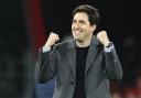 Andoni Iraola celebrating the Cherries' victory over Arsenal