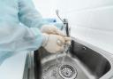 Hospital sink stock photo.