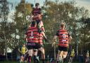 File photo: James Stephens climbs high during the match between Bournemouth and North Dorset.