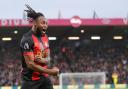 Antoine Semenyo celebrates his opening goal vs City.