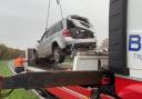 Crashed Mercedes GL has finally been recovered