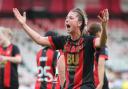 Molly Barron-Clark celebrating her goal vs Swindon Town