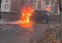 Renault Scenic on fire in Swanage