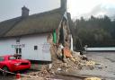 The collapsed pub wall