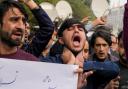 People protesting after 42 Shiite Muslims were killed by gunmen in an ambush in Kurram (AP Photo/K.M. Chaudary)