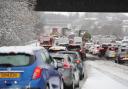 Traffic at a standstill in bad weather conditions on the M80 near Castlecary (Steve Welsh/PA)