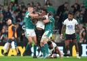 Ireland’s Sam Prendergast was lucky to avoid a red card, according to a Fiji coach (Niall Carson/PA)