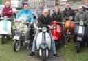 PARADE: Colin McDonald, centre, and fellow scooter riders are meeting to pay their respects