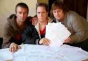 PETITION: Sharon and Danny Clark with Linda Pidgley and the signatures they have collected