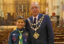 KEEP ON RUNNING: Mayor Cllr Chris Mayne with grandson Noah