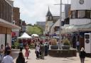 Picture by Richard Crease  - 10/06/14  - RC100614pPooleTown9 -    for 2014 Then and Now book.  Poole Town - Falklands Square looking  down the High Street.