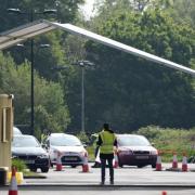 The Covid PCR test site at Creekmoor Park and Ride in Poole