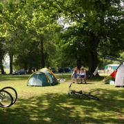 Campers in Hollands Wood campsite in the New Forest.