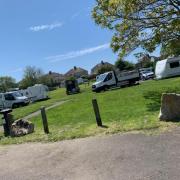 A group of Romany Gypsies set up a camp on the Marsh in Weymouth on Saturday, May 29. Picture: Sam McKeown