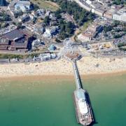 Aerial images of the area submitted by Stephen Bath. .Bournemouth Pier, seafront and the Bournemouth town centre. .Photo by Stephen Bath..