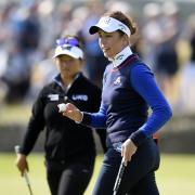 England's Georgia Hall after finishing their second round during day two of the AIG Women's Open at Carnoustie. Picture date: Friday August 20, 2021. See PA story GOLF Women. Photo credit should read: Ian Rutherford/PA Wire.
RESTRICTIONS: Use