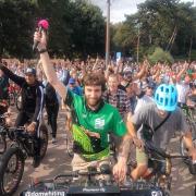 Dom Whiting on his music-mixing bike ride through Bournemouth, pictures from Dom Whiting