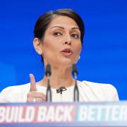 Home Secretary Priti Patel speaks at the Conservative Party Conference in Manchester. Credit: PA