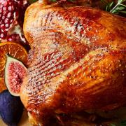 Waitrose's Duchy Organic Free Range Bronze Feathered Turkey Crown, pictured.