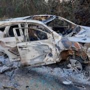 Burnt out vehicle discovered in the New Forest. Picture: Ringwood Police