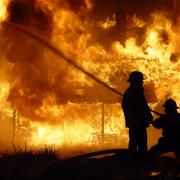 Firefighter firemen stock fire photo.