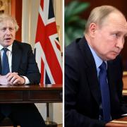 (left to right) Boris Johnson and Vladimir Putin. Credit: PA