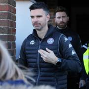 Hamworthy United manager Tim Sills before his side's FA Vase quarter-final tie with Southall FC, March 12, 2022 (Pic: Dale James / sportsshots.org.uk)