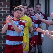 Lee Francis leads out his side for the last time in the Wessex League (Pic: Shaun Lee / SLR Photography)