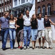 Language school pupils in Bournemouth town centre