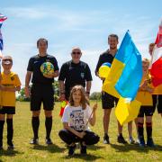 Action from the Bournemouth Sports Charity match in aid of the Ukranian refugee crisis (Pic: Steve Harris)