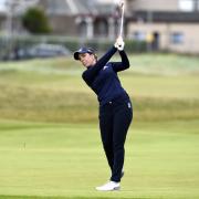 England's Georgia Hall on the seventeenth during day one of the AIG Women's Open at Carnoustie. Picture date: Thursday August 19, 2021. See PA story GOLF Women. Photo credit should read: Ian Rutherford/PA Wire...RESTRICTIONS: Use subject to