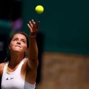 Jodie Burrage during her Ladies' singles first round match against Lesia Tsurenko during day one of the 2022 Wimbledon Championships at the All England Lawn Tennis and Croquet Club, Wimbledon. Pic: PA Images