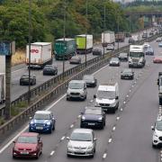 Slow moving traffic om the M5 (PA)