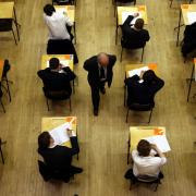 Students sitting an exam. Credit: PA