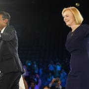 Rishi Sunak and Liz Truss during a hustings event at Wembley Arena (Stefan Rousseau/PA)