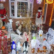 A house in Byron Road decorated for Christmas