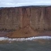 Fresh rockfall at West Bay tonight