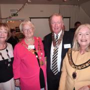 Rotarian Jan Banks, Cllr Mrs Viv Charrett, Rotary president Peter Boardman, and Cllr Lesley Dedman