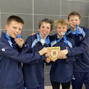 The junior boys' quartet took home second in the