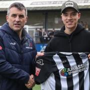 Luke Roberts, right, has completed his move to Dorchester Town