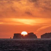 Old Harry Rocks at sunset