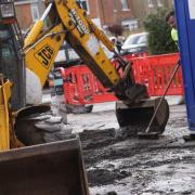 Resurfacing work in Ensbury Park Road