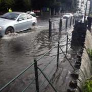 Flooding near Bournemouth Town Hall. Picture: Corin Messer.