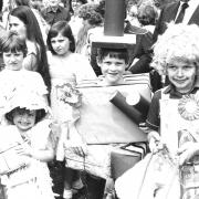 In 1983 Princess Anne visited Upton Country Park Save the Children's summer fete where these children won fancy dress prizes. They are left to right, Lisa Bradbury, 4, of Parkstone as Hay Fever, Christopher Barnet,7, of Oakdale as Liquorice Allsort