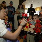 Duncan James of Blue meeting fans at Roku Health Club.