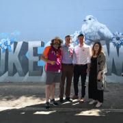 Stephen Morgan was at Pokesdown Station. Pictured with councillor George Farquhar, Labour candidate Tom Hayes and councillor Eleanor Connolly