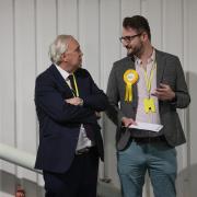 Sir Robert Syms with Poole Liberal Democrat candidate Oliver Walters.