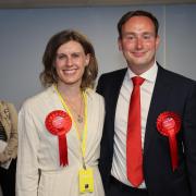 General Election 2024 count at Kings Park  Leisure and  Learning Centre  in Bournemouth . Featuring the counts from Bournemouth West , Bournemouth East, Poole and Christchurch.  Jessica Toale and Tom Hayes  celebrate winning both seats for Labour in