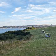 The Swanage and St Albans coastguard teams at the scene